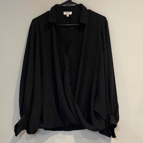 Umgee Tops - Umgee Black Draped Blouse Size Large